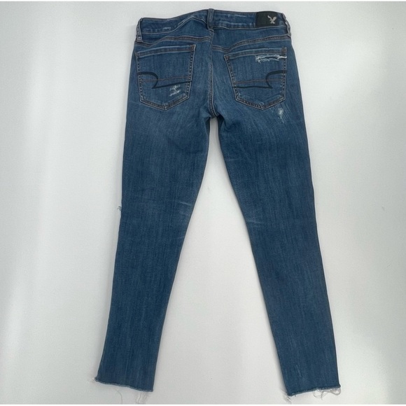 American Eagle Outfitters Super Low Stretch Distressed Jeggings Size 28 Junior’s - Picture 3 of 5